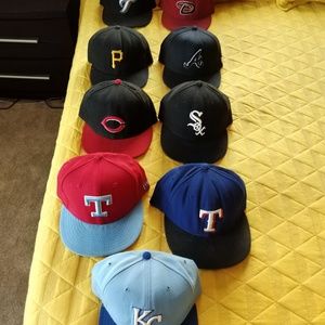 Lot of New Era fitted baseball caps